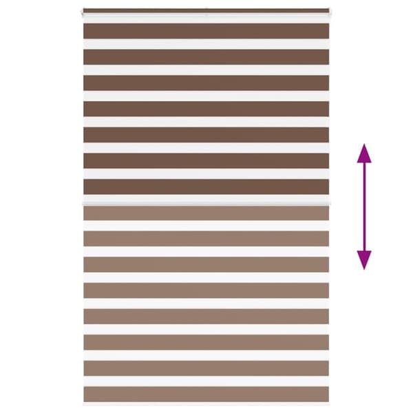 vidaXL Rullgardin zebra brun 140x200 cm tyg bredd 135,9 cm polyester