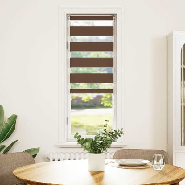 vidaXL Rullgardin zebra brun 40x150 cm tyg bredd 35,9 cm polyester