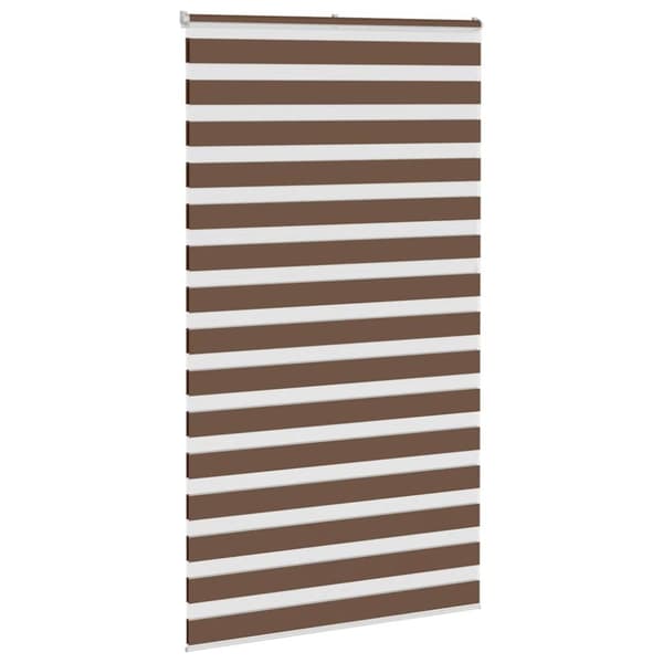 vidaXL Rullgardin zebra brun 130x200 cm tyg bredd 125,9 cm polyester