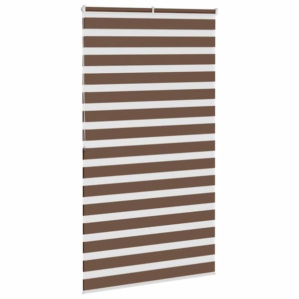 vidaXL Rullgardin zebra brun 130x200 cm tyg bredd 125,9 cm polyester