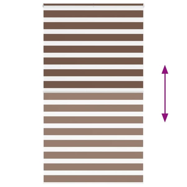 vidaXL Rullgardin zebra brun 130x200 cm tyg bredd 125,9 cm polyester