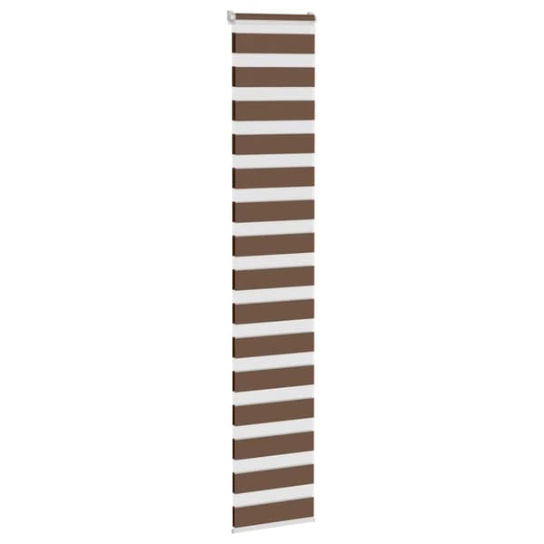 vidaXL Rullgardin zebra brun 45x230 cm tyg bredd 40,9 cm polyester