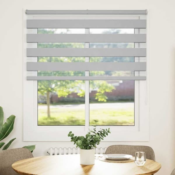 vidaXL zebragardin lysegrå 135x100 cm stofbredde 130,9 cm polyester