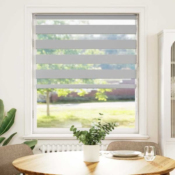 vidaXL Rullgardin zebra ljusgrå 110x150 cm tyg bredd 105,9cm polyester