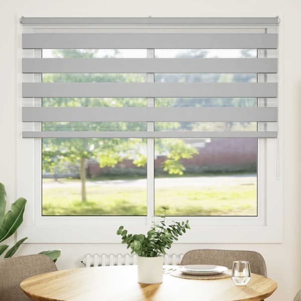 vidaXL Rullgardin zebra ljusgrå 165x100 cm tyg bredd 160,9cm polyester