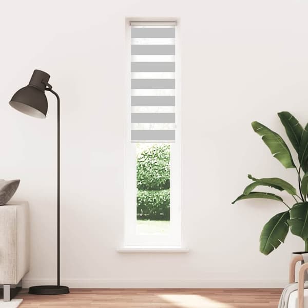 vidaXL zebragardin lysegrå 50x200 cm stofbredde 45,9 cm polyester