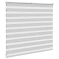 Miniatyrbild 4 av 11: vidaXL Rullgardin zebra ljusgrå 155x100 cm tyg bredd 150,9cm polyester