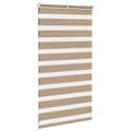 Miniatyrbillede 4 af 11: vidaXL zebragardin sandbrun 85x100 cm stofbredde 80,9 cm polyester