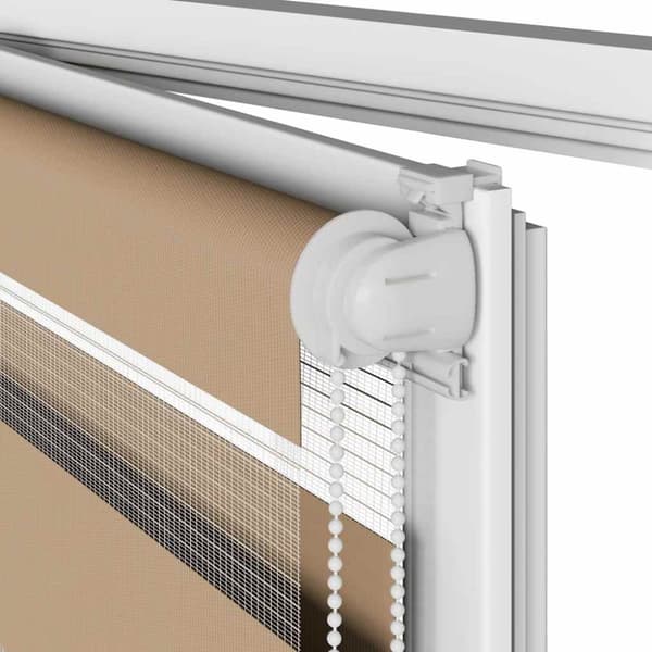 vidaXL Sebragardin sandbrun 105x100 cm stoff bredde 100,9 cm polyester