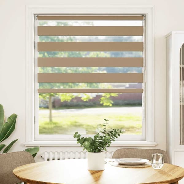 vidaXL Sebragardin sandbrun 105x100 cm stoff bredde 100,9 cm polyester