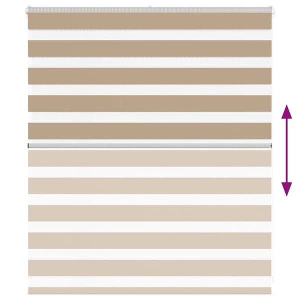 vidaXL zebragardin sandbrun 120x100 cm stofbredde 115,9 cm polyester