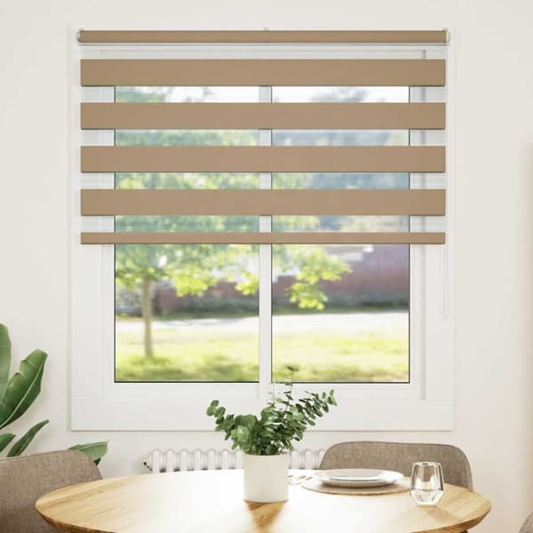 vidaXL zebragardin sandbrun 120x100 cm stofbredde 115,9 cm polyester