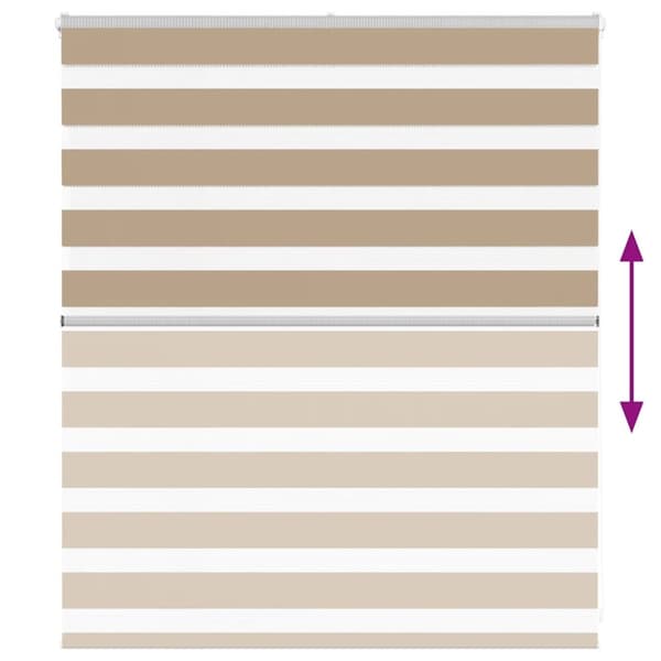 vidaXL zebragardin sandbrun 130x100 cm stofbredde 125,9 cm polyester