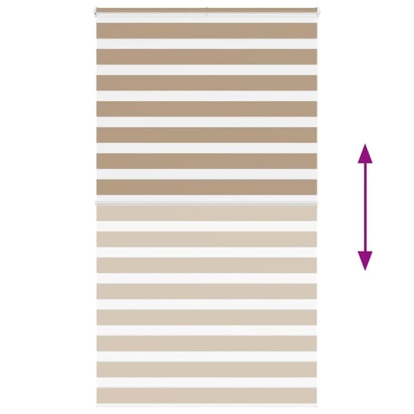 vidaXL zebragardin sandbrun 120x200 cm stofbredde 115,9 cm polyester