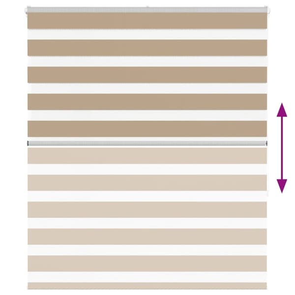 vidaXL zebragardin sandbrun 125x150 cm stofbredde 120,9 cm polyester