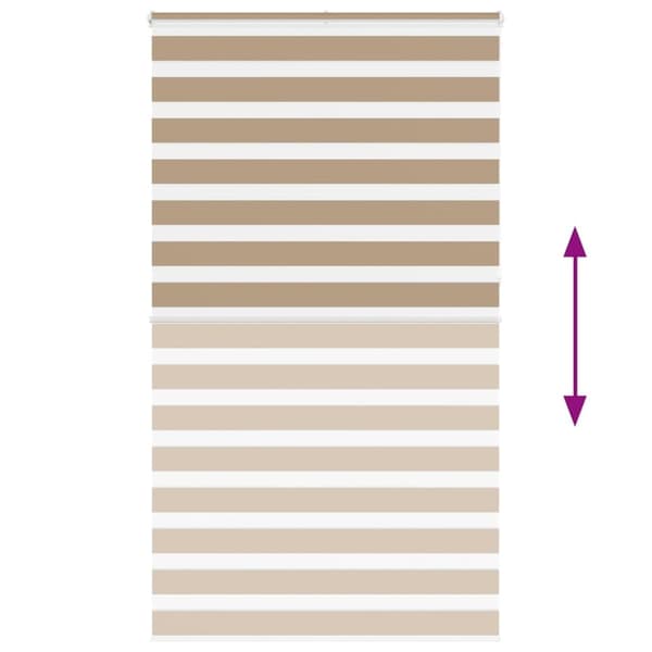 vidaXL zebragardin sandbrun 125x230 cm stofbredde 120,9 cm polyester