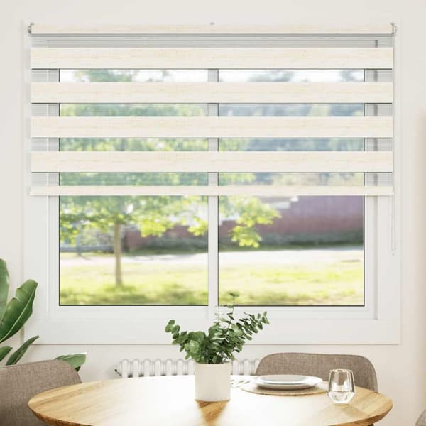 vidaXL Sebragardin marmor beige stoff bredde 155,9 cm polyester