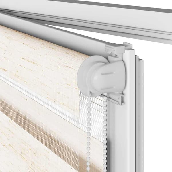 vidaXL Sebragardin marmor beige stoff bredde 135,9 cm polyester