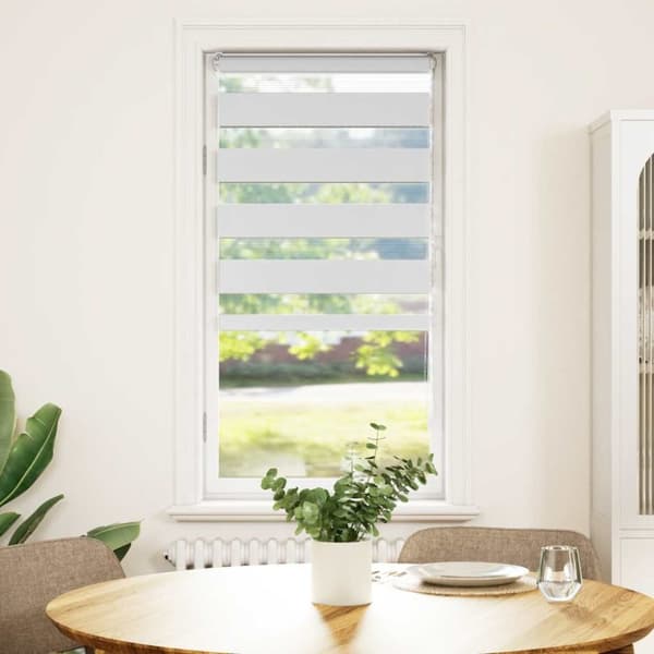 vidaXL Rullgardin zebra vit 60x150 cm tyg bredd 55,9 cm polyester