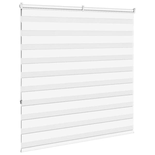 vidaXL Rullgardin zebra vit 145x150 cm tyg bredd 140,9 cm polyester