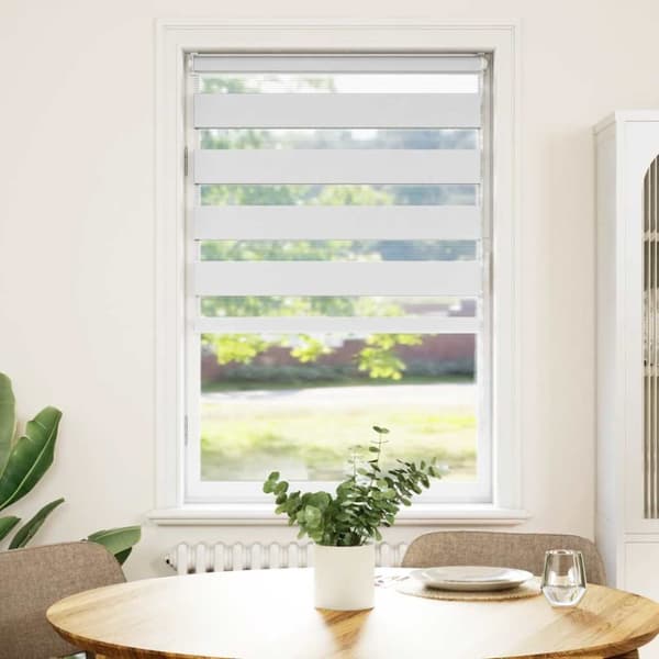 vidaXL Rullgardin zebra vit 85x150 cm tyg bredd 80,9 cm polyester