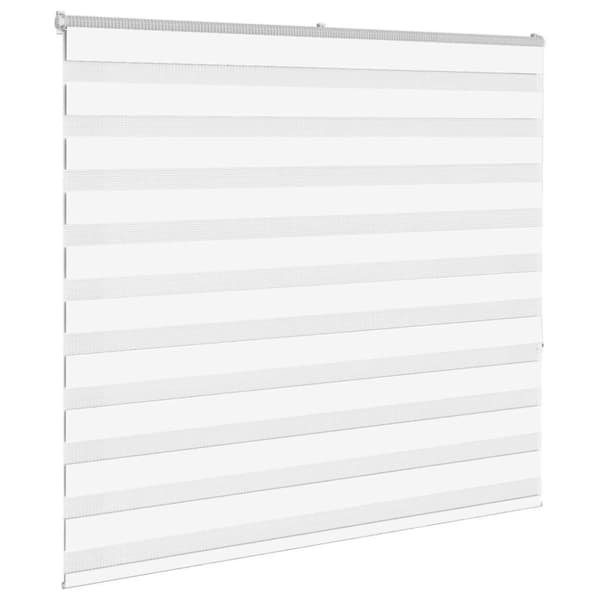 vidaXL Rullgardin zebra vit 155x150 cm tyg bredd 150,9 cm polyester