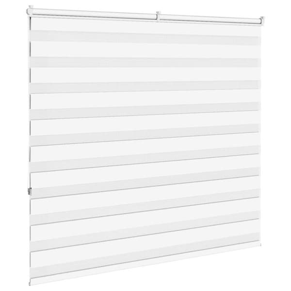 vidaXL Rullgardin zebra vit 155x150 cm tyg bredd 150,9 cm polyester