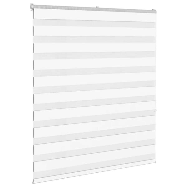 vidaXL Rullgardin zebra vit 130x150 cm tyg bredd 125,9 cm polyester