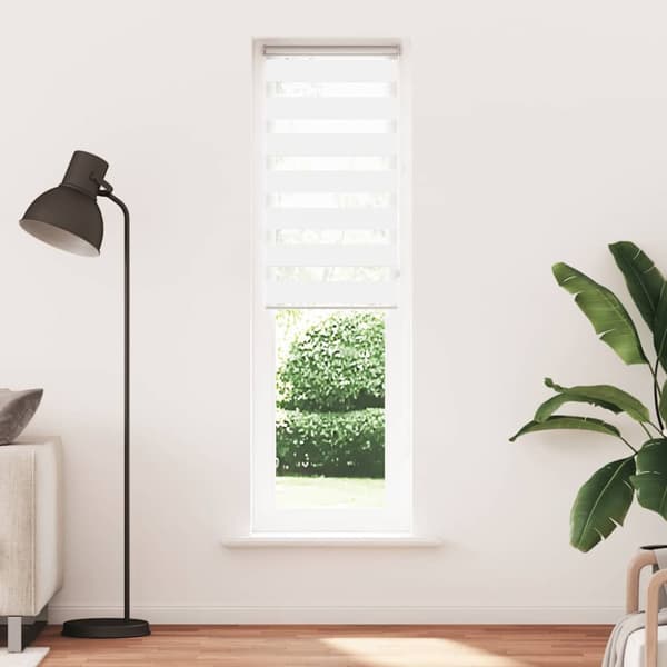 vidaXL Rullgardin zebra vit 60x200 cm tyg bredd 55,9 cm polyester