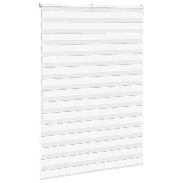 vidaXL Rullgardin zebra vit 155x200 cm tyg bredd 150,9 cm polyester