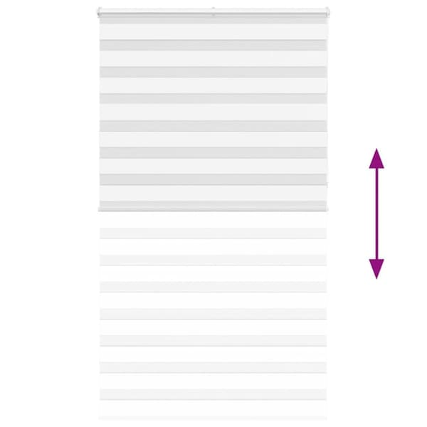 vidaXL zebragardin hvid 135x230 cm stofbredde 130,9 cm polyester