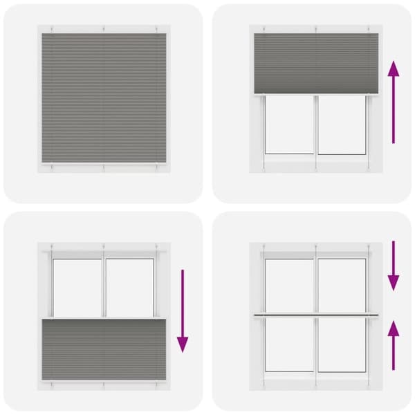 vidaXL Plisségardin Antracit 120x150 cm Stofbredde 119,4 cm Polyester