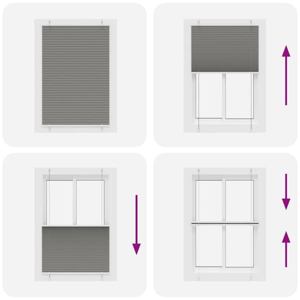 vidaXL plisségardin antrasitt 100x100 cm Stoff Bredde 99,4cm Polyester