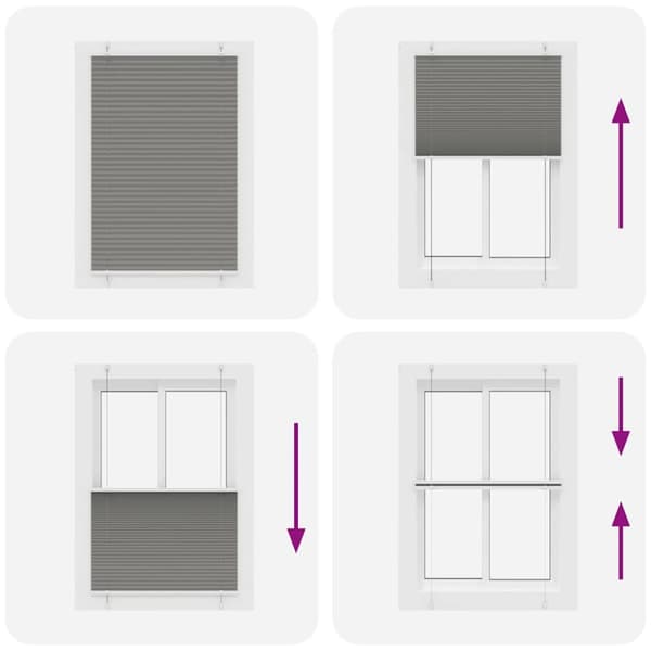 vidaXL Plisserad persienn antracit 90x100cm tyg bredd 89,4cm polyester