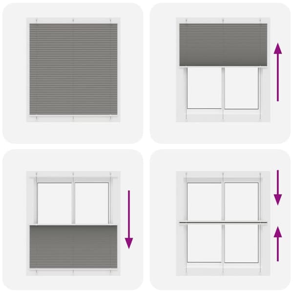 vidaXL plisségardin antrasitt 120x150cm Stoff Bredde 119,4cm Polyester