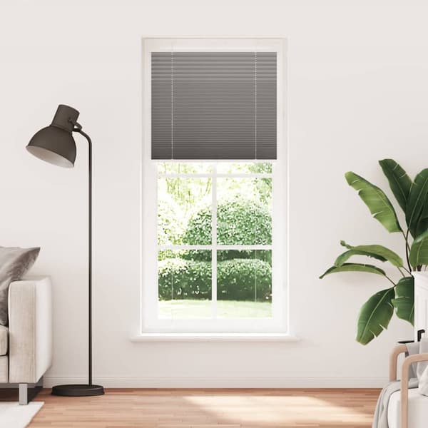 vidaXL plisségardin antrasitt 90x200 cm Stoff Bredde 89,4 cm Polyester