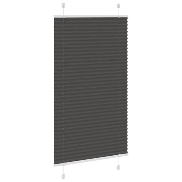 vidaXL Plisségardin Sort 75x150 cm Stofbredde 74,4 cm Polyester