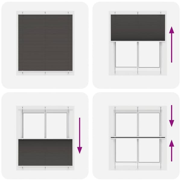vidaXL plisségardin sort 115x150 cm Stoff Bredde 114,4 cm Polyester