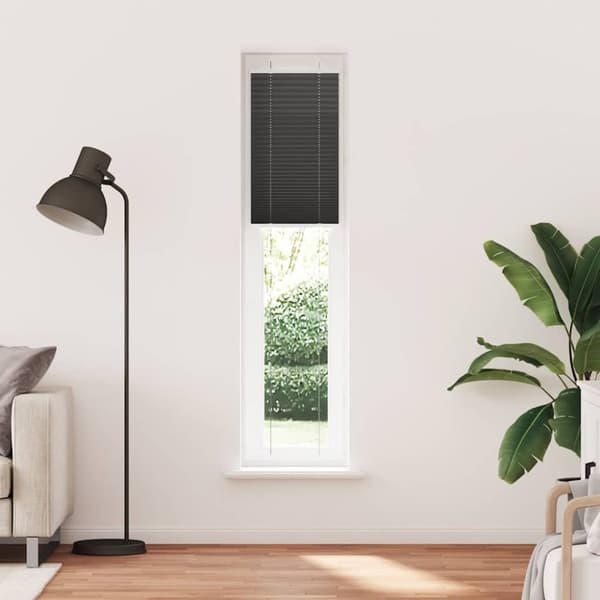 vidaXL Plisségardin Sort 45x200 cm Stofbredde 44,4 cm Polyester