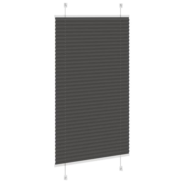 vidaXL plisségardin sort 75x150 cm Stoff Bredde 74,4 cm Polyester