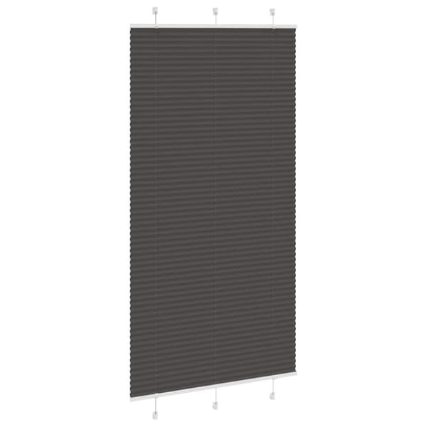 vidaXL Plisségardin Sort 105x200 cm Stofbredde 104,4 cm Polyester