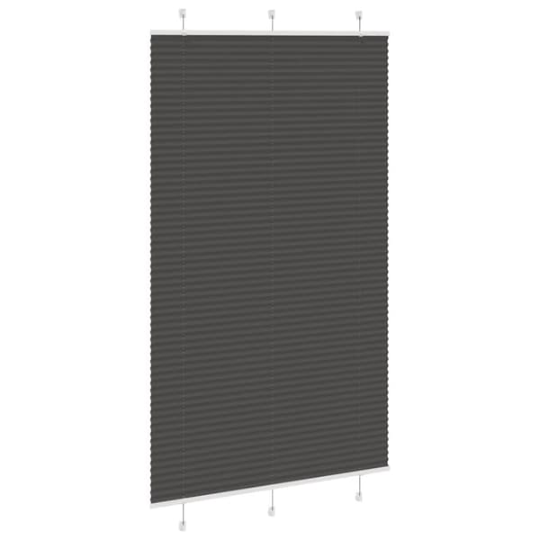 vidaXL Plisségardin Sort 115x200 cm Stofbredde 114,4 cm Polyester