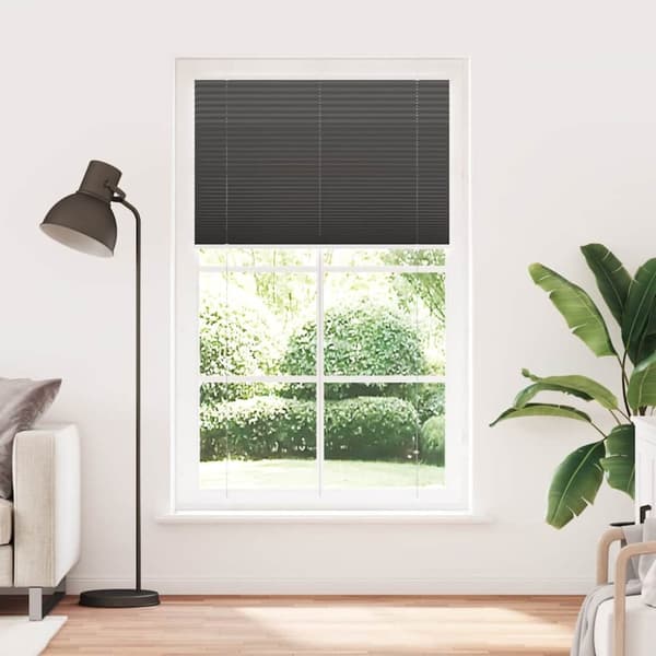 vidaXL Plisségardin Sort 115x200 cm Stofbredde 114,4 cm Polyester