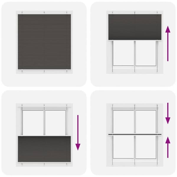vidaXL Plisségardin Sort 115x100 cm Stofbredde 114,4 cm Polyester
