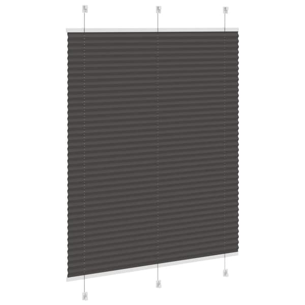 vidaXL Plisségardin Sort 105x150 cm Stofbredde 104,4 cm Polyester