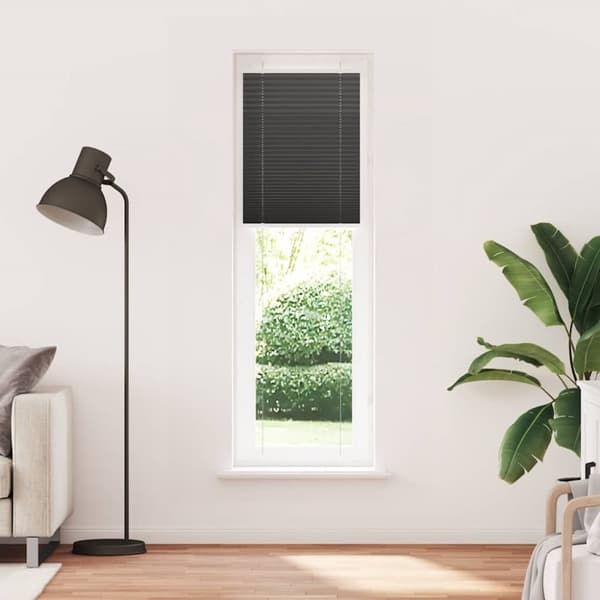 vidaXL plisségardin sort 60x200 cm Stoff Bredde 59,4 cm Polyester