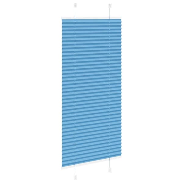 vidaXL Plisserad persienn blå 65x100cm tyg bredd 64,4cm polyester