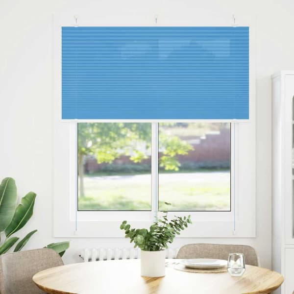vidaXL Plisségardin Blå 115x150 cm Stoffbredde 114,4 cm Polyester