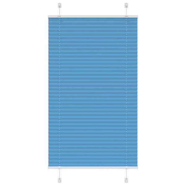 vidaXL Plisserad persienn blå 75x100 cm tyg bredd 74,4 cm polyester