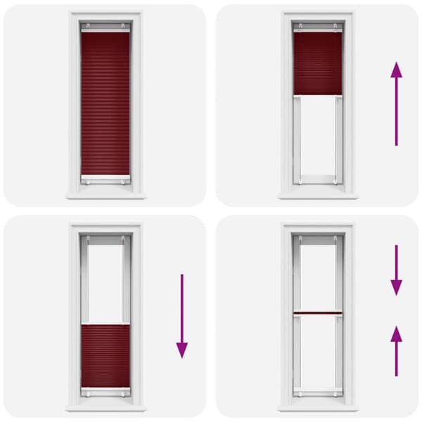 vidaXL Plisségardin Bordeaux Rød 45x100 cm Stoff Bredde 44,4 cm
